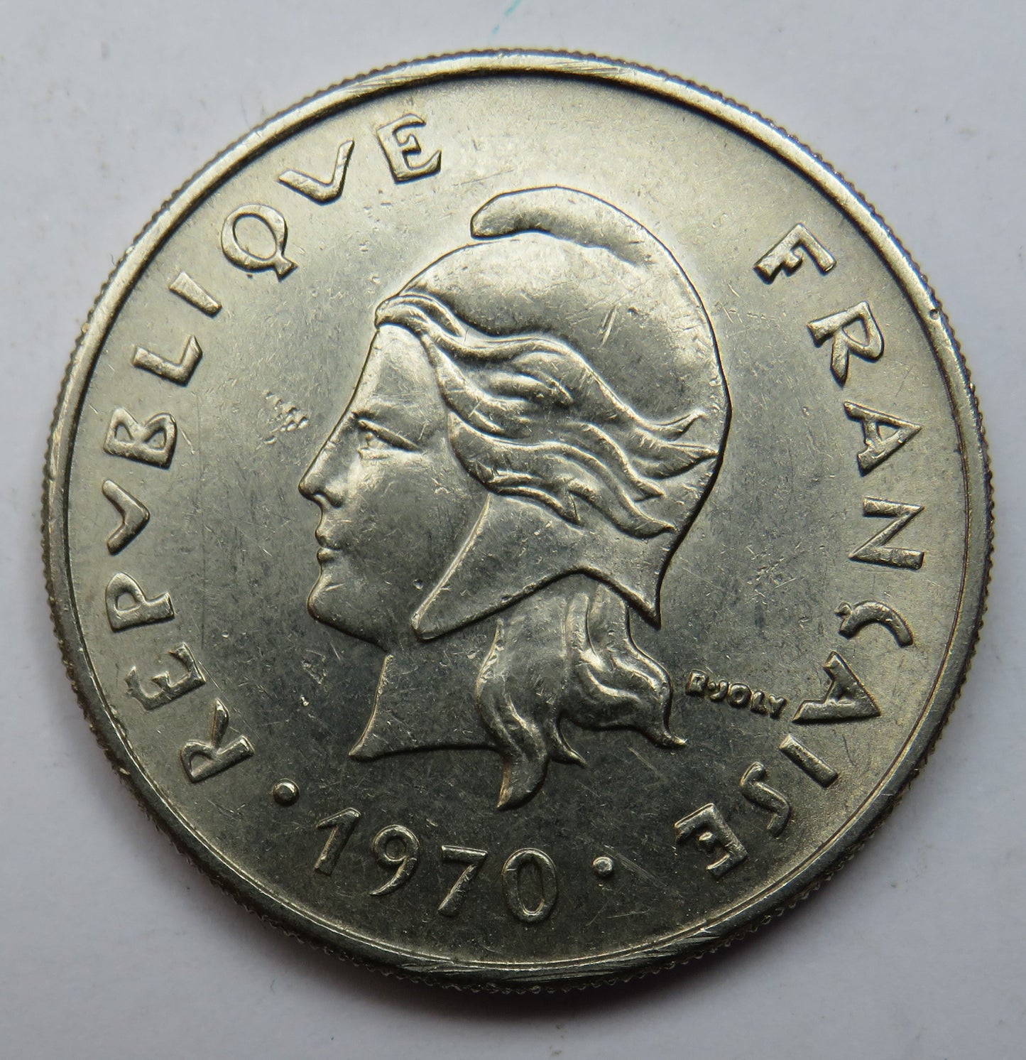 1970 French Polynesia 20 Francs Coin