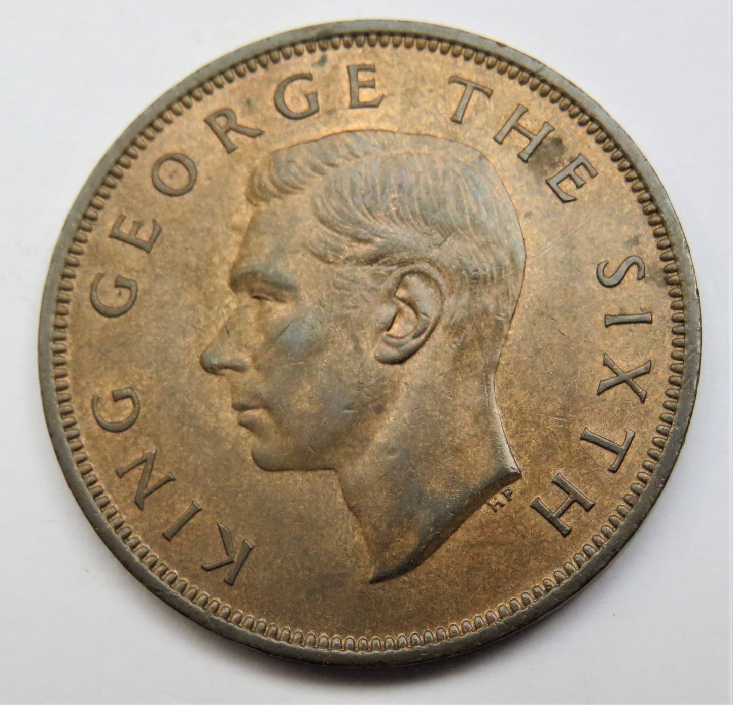 1950 King George VI New Zealand One Penny Coin