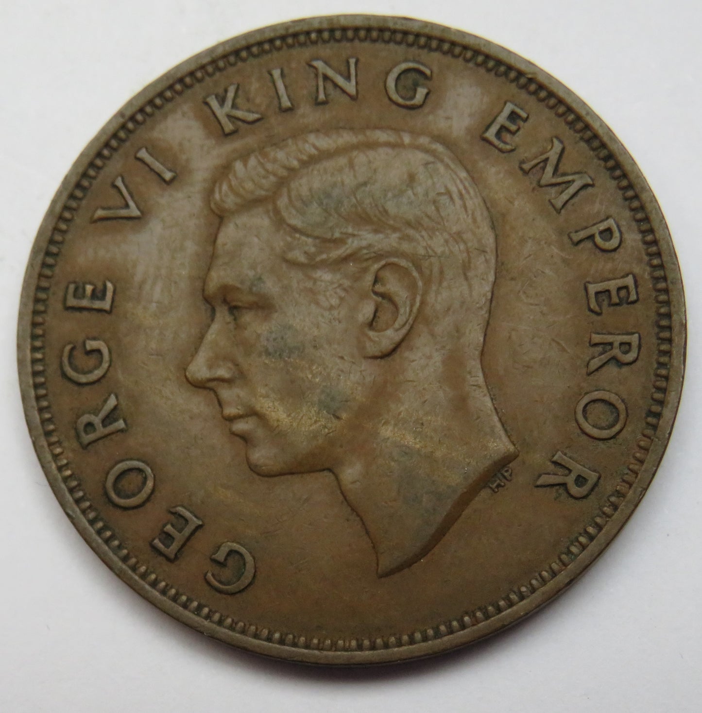1940 King George VI New Zealand One Penny Coin