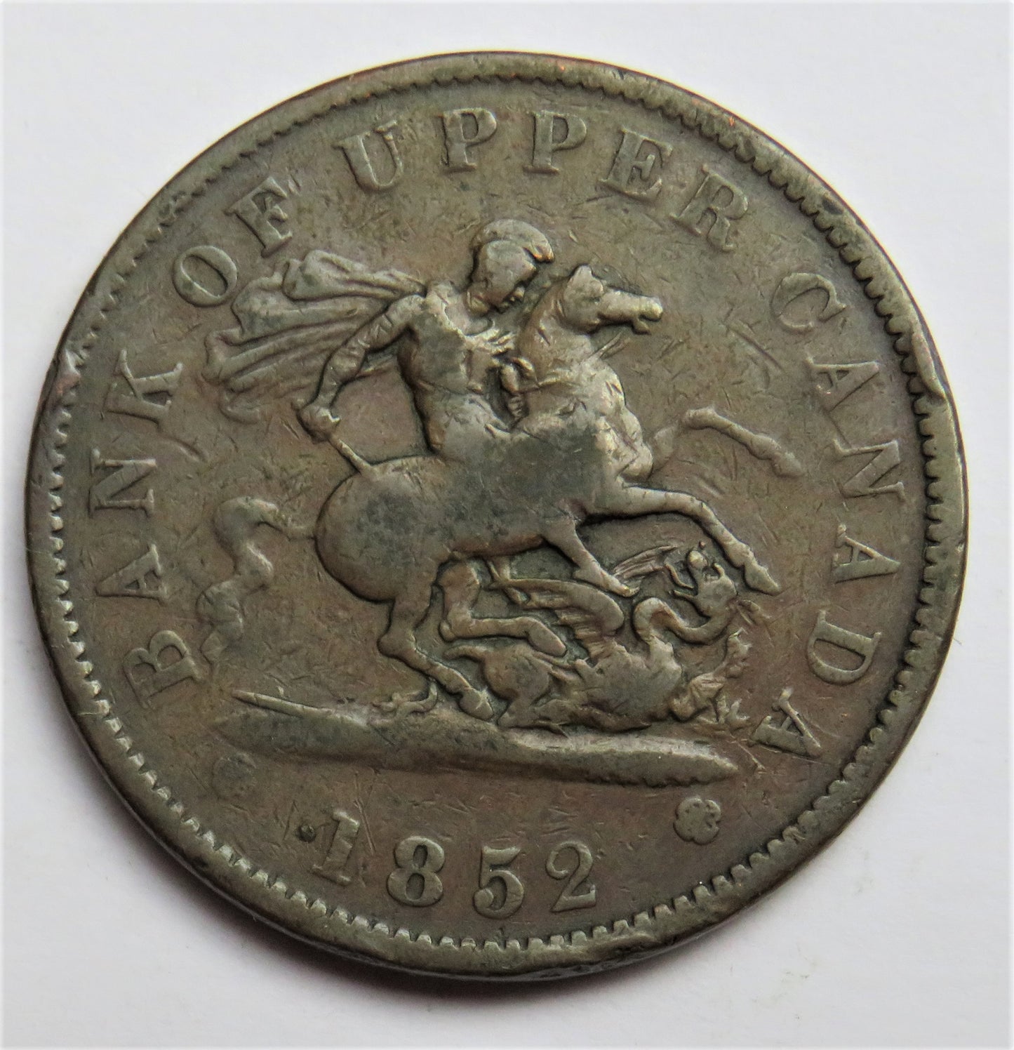 1852 Bank Of Upper Canada One Penny Bank Token
