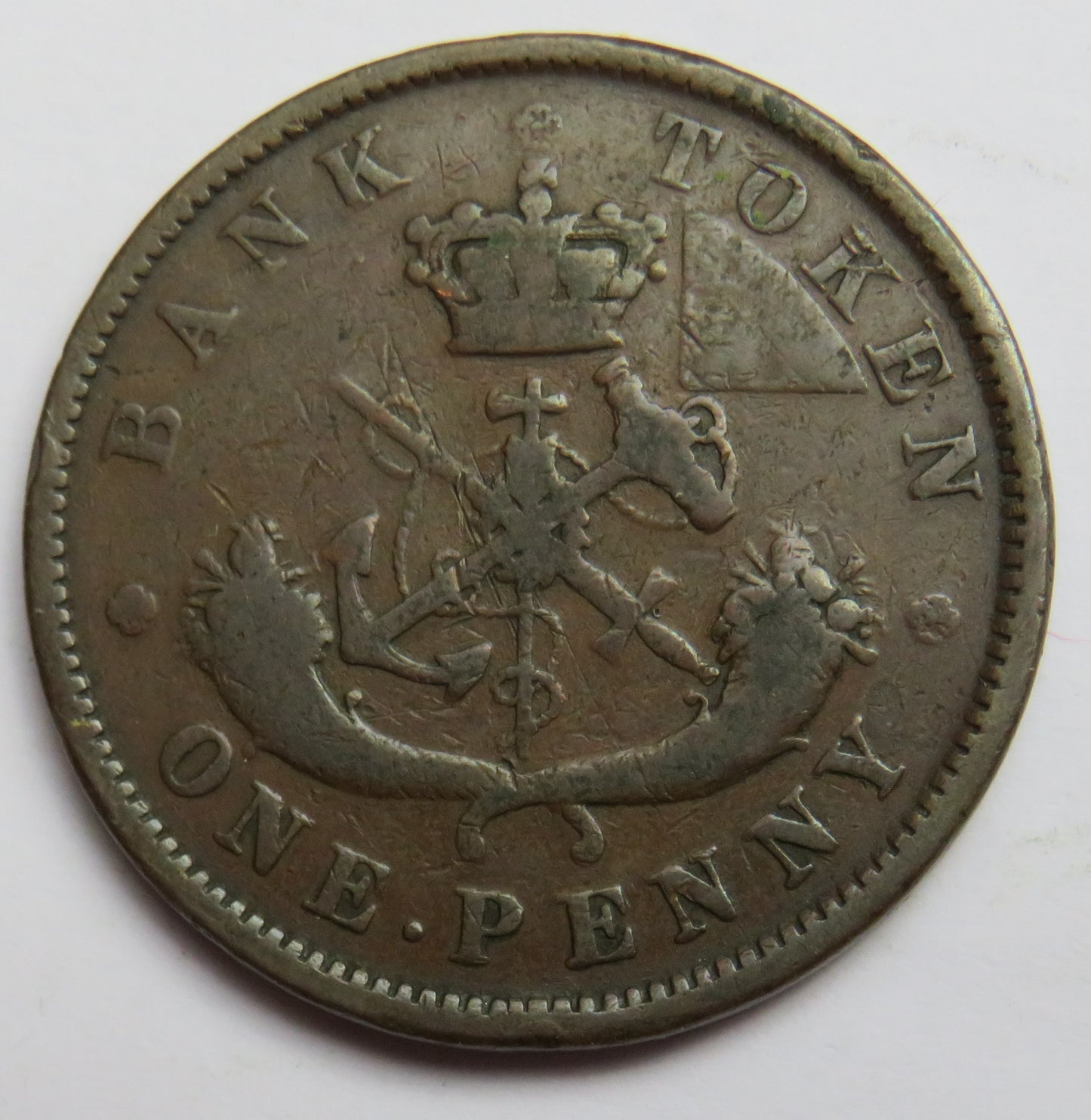 1852 Bank Of Upper Canada One Penny Bank Token