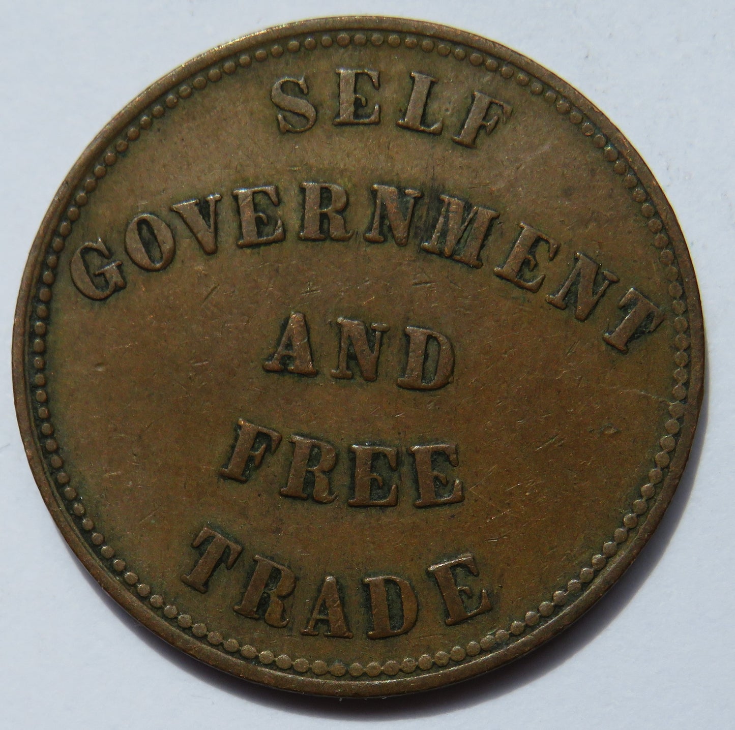 1857 Prince Edward Island Token - Self Government And Free Trade