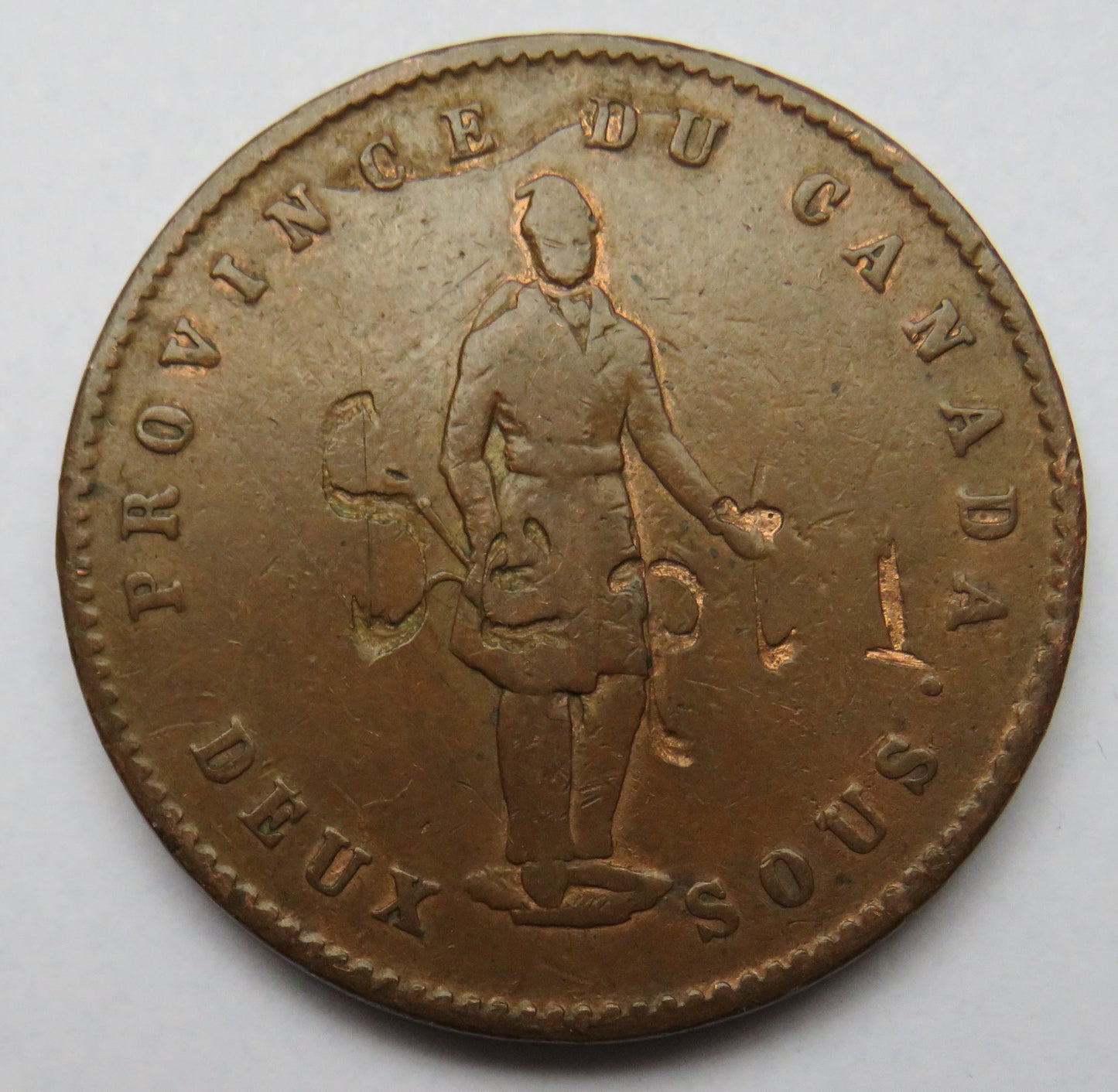 1852 Quebec One Penny / Deux sous Bank Token - Province Du Canada