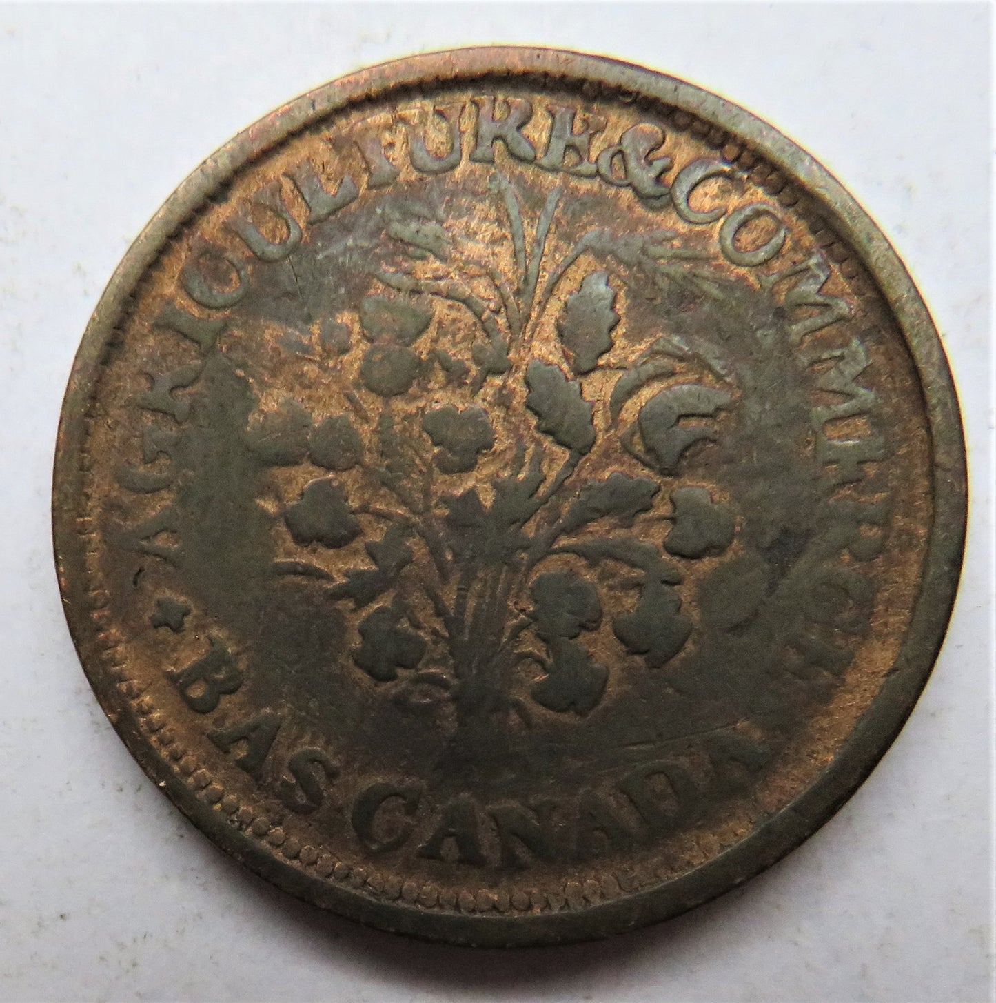Agriculture & Commerce Bas Canada Un Sou Montreal Token