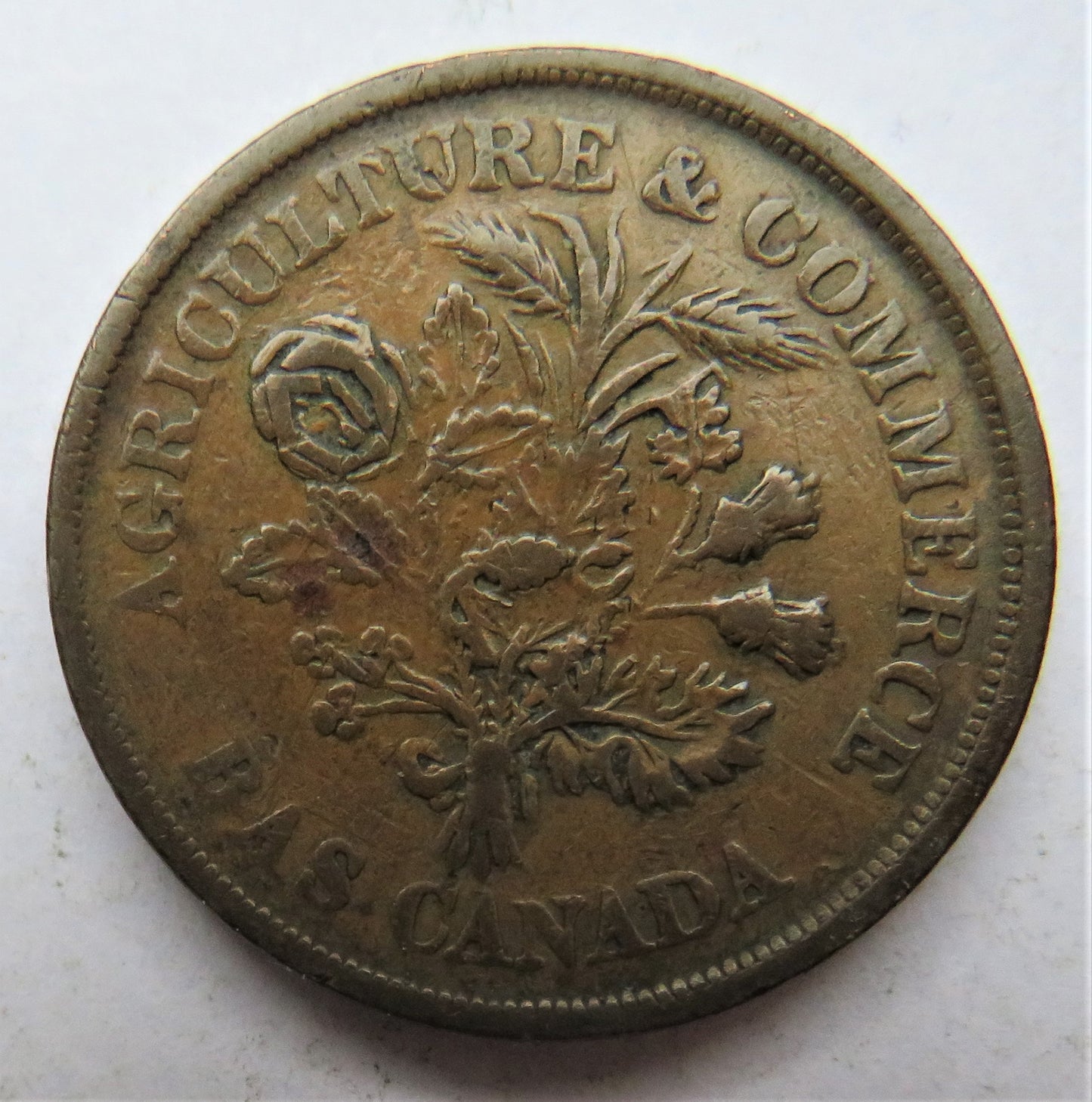 Agriculture & Commerce Bas Canada Banque Du People Un Sou Montreal Token