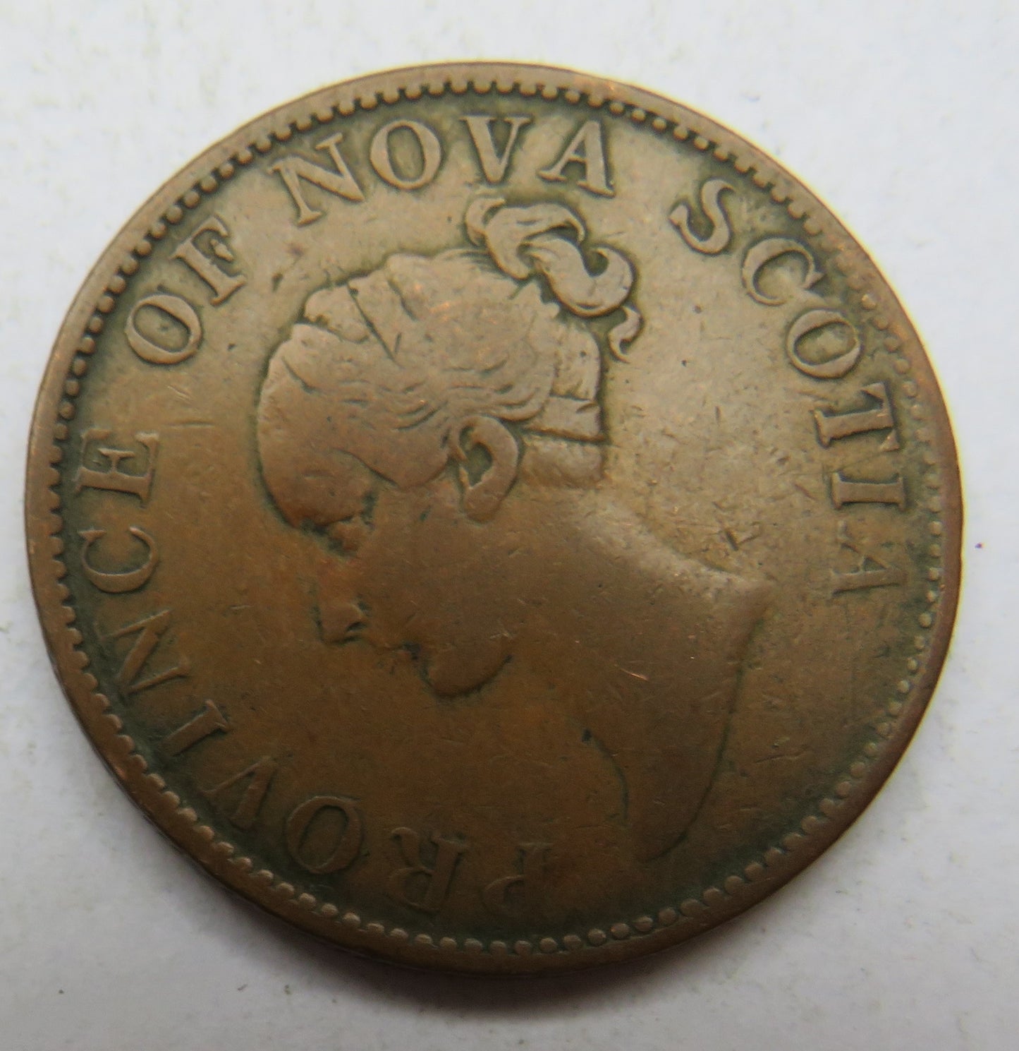 1843 Province Of Nova Scotia Halfpenny Token