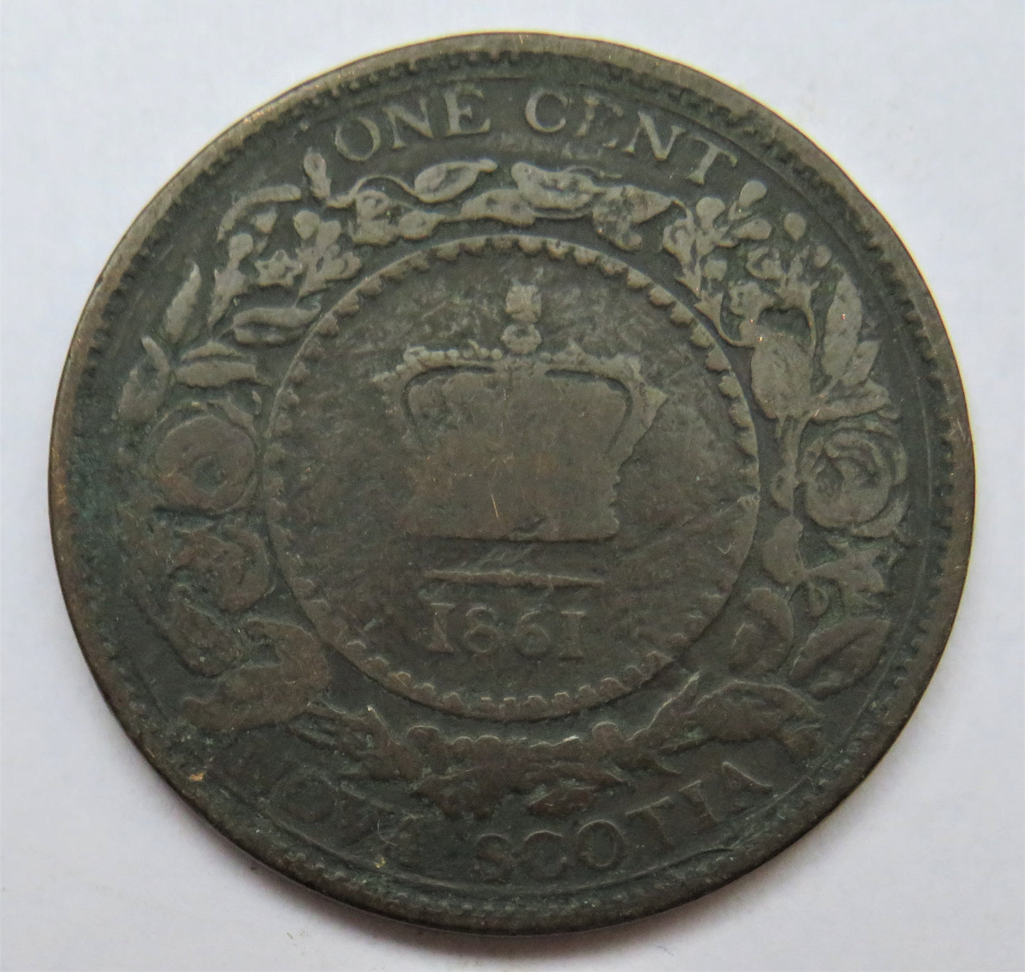 1861 Queen Victoria Nova Scotia One Cent Coin