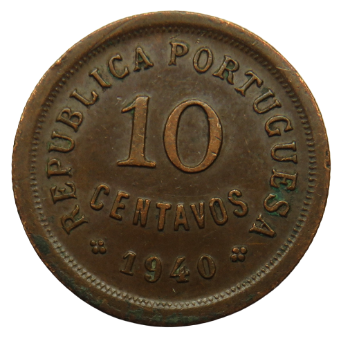 1940 Portugal 10 Centavos Coin