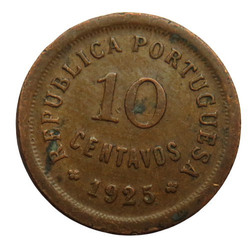 1925 Portugal 10 Centavos Coin
