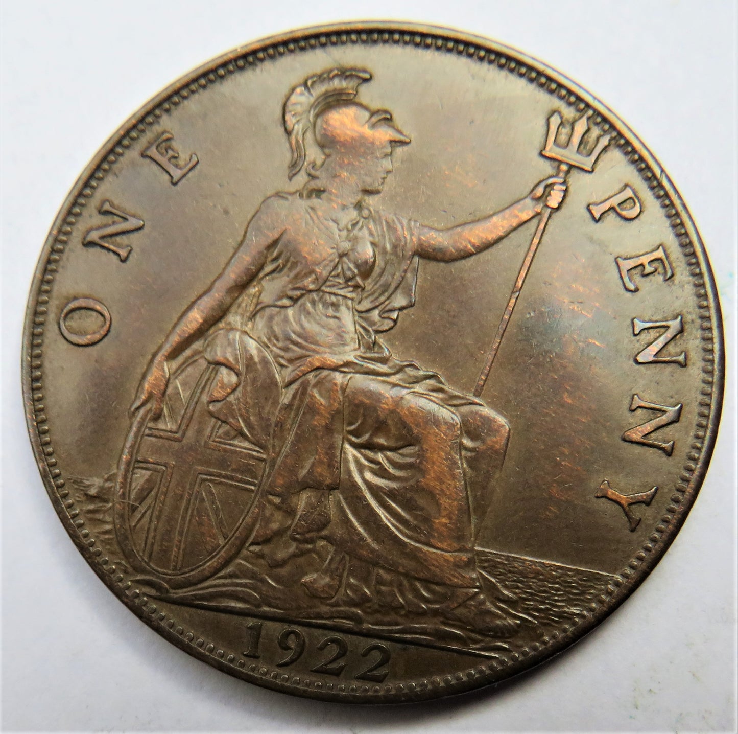 1922 King George V One Penny Coin - Great Britain
