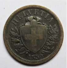 Load image into Gallery viewer, 1850 Switzerland 2 Rappen Coin
