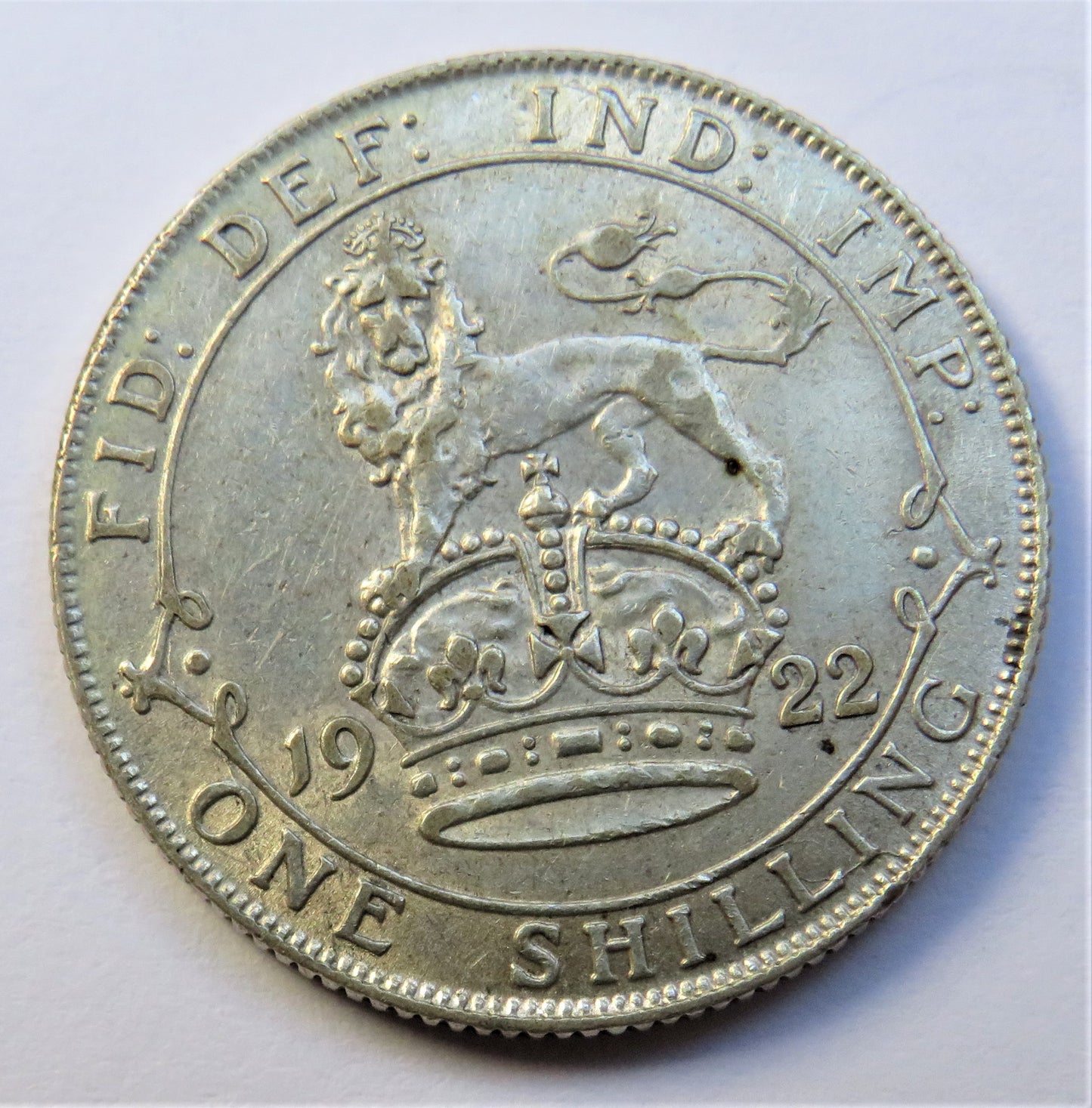 1922 King George V Silver Shilling Coin - Great Britain