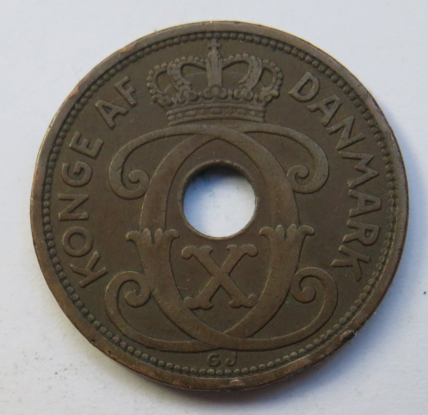 1927 Denmark 5 Ore Coin