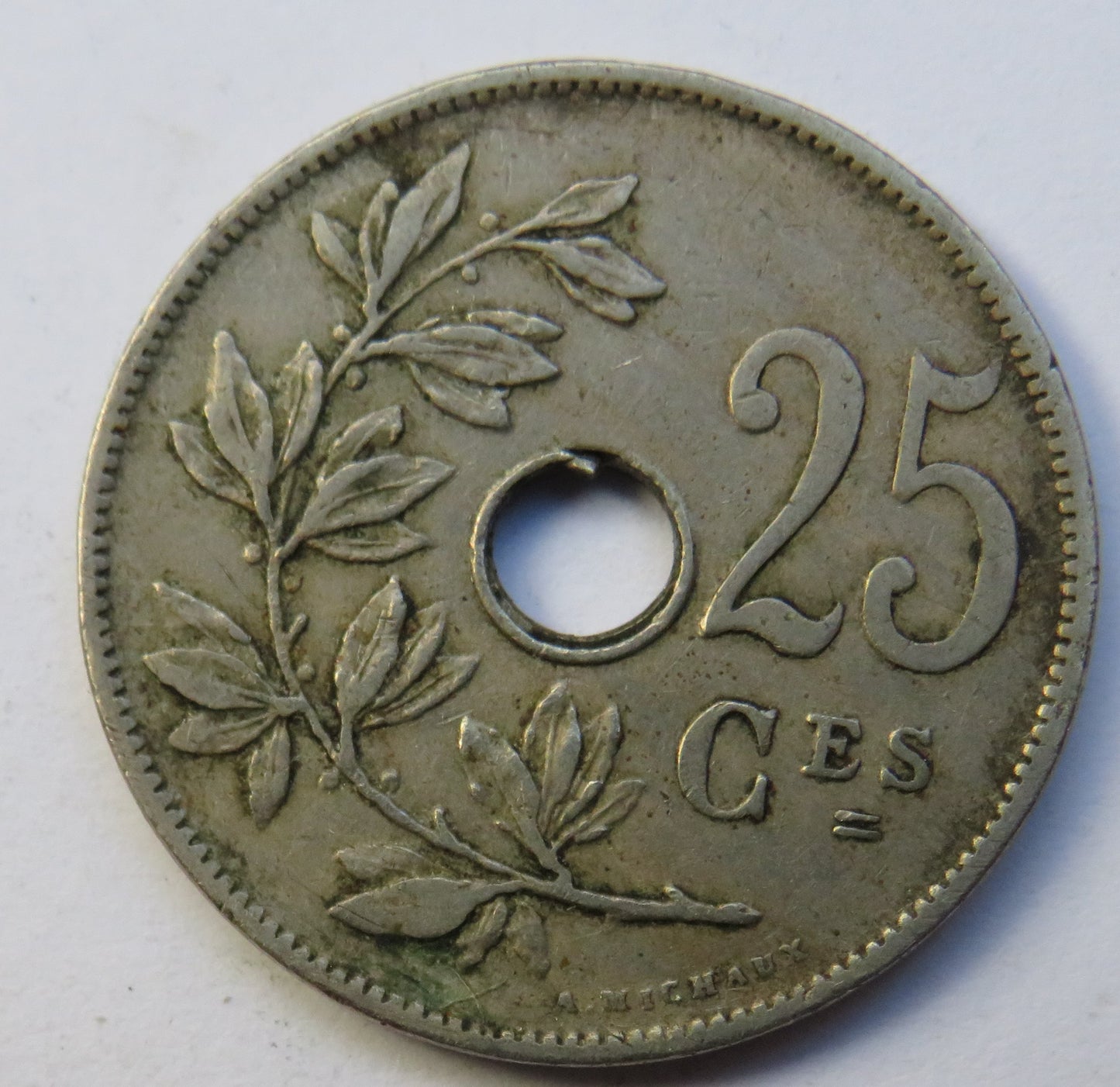 1927 Belgium 25 Centimes Coin