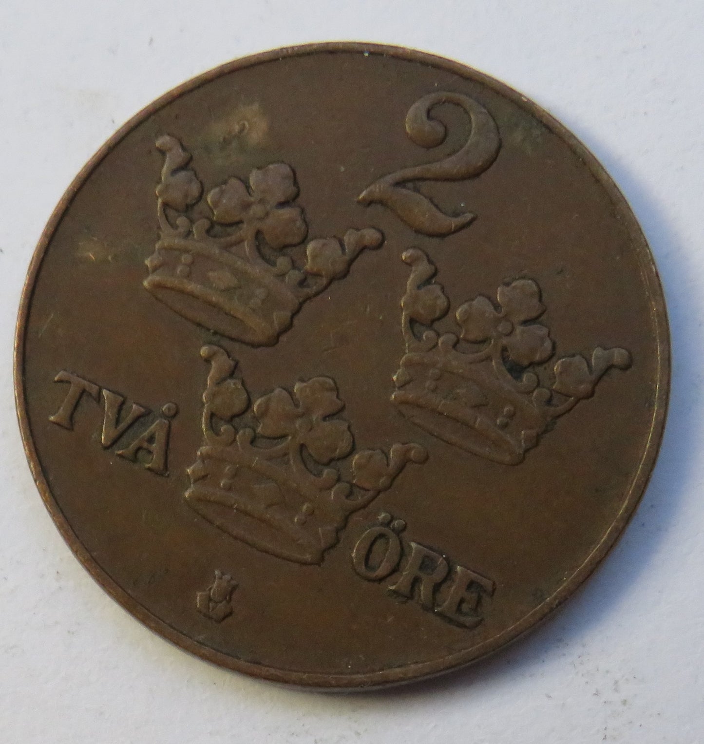 1927 Sweden 2 Ore Coin