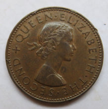 Load image into Gallery viewer, 1965 Queen Elizabeth II New Zealand Halfpenny Coin
