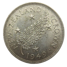 Load image into Gallery viewer, 1949 King George VI New Zealand Silver Crown Coin
