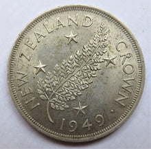 Load image into Gallery viewer, 1949 King George VI New Zealand Silver Crown Coin
