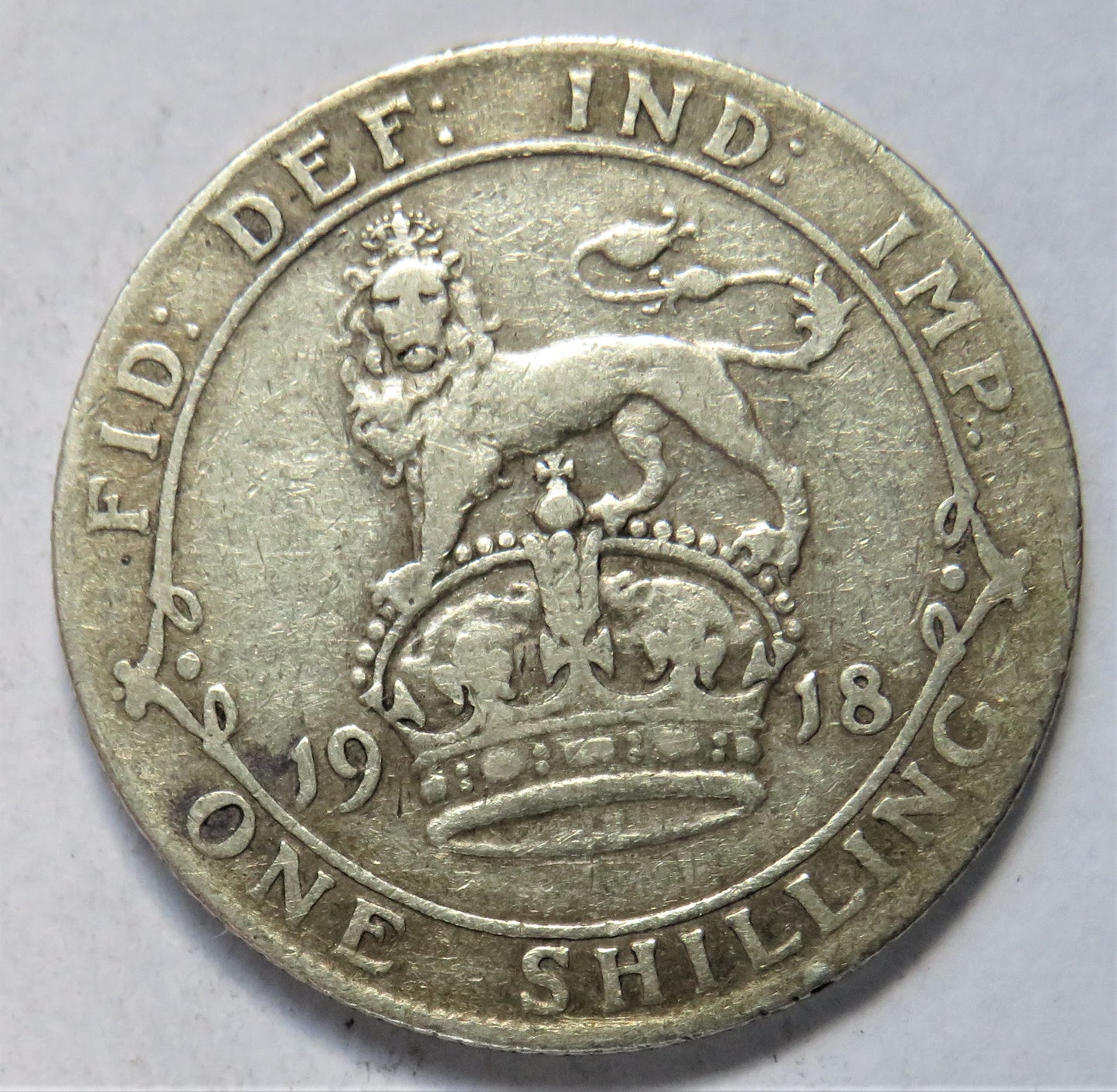 1918 King George V Silver Shilling Coin Great Britain