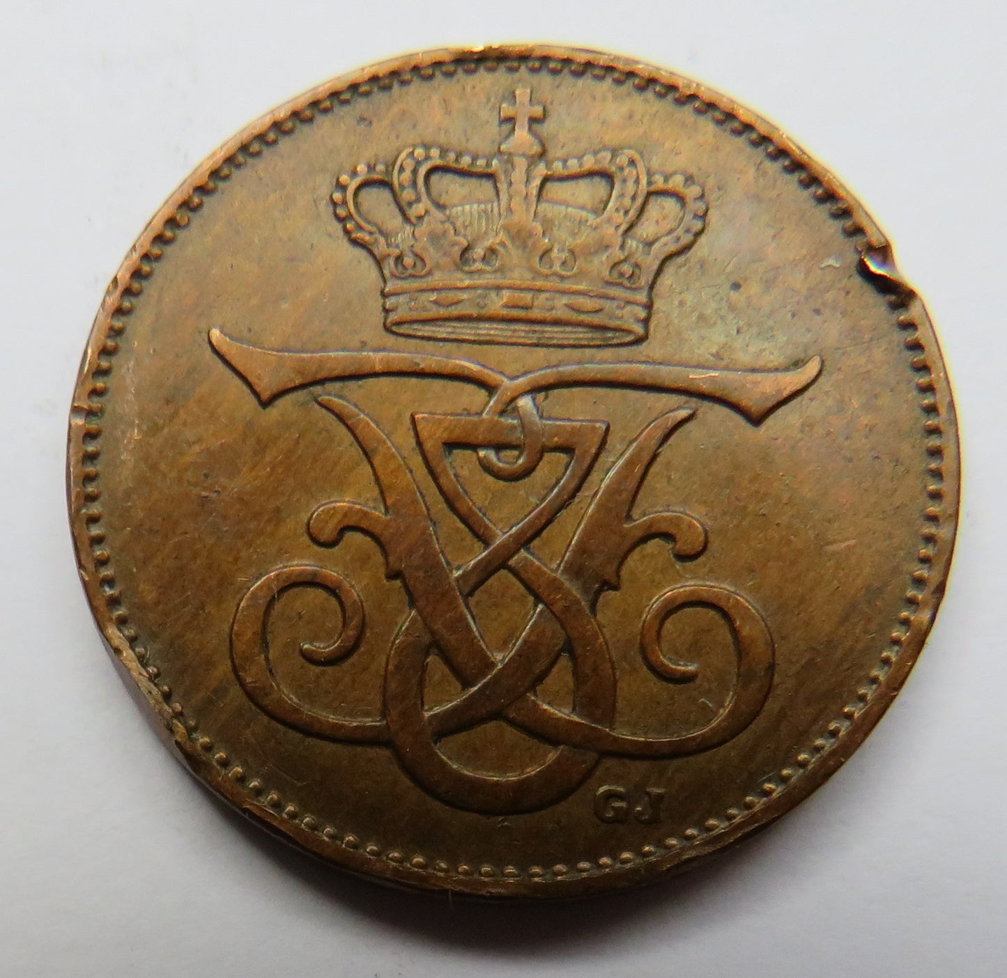 1907 Denmark 2 Ore Coin