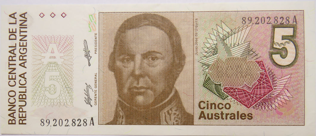 Argentina 5 Australes Banknote Unc