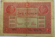Load image into Gallery viewer, 1917 Austria 2 Korona Banknote
