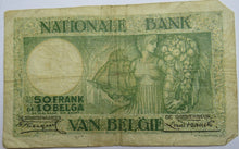 Load image into Gallery viewer, 1928 Belgium 50 Frank / 10 Belgas Banknote Scarce
