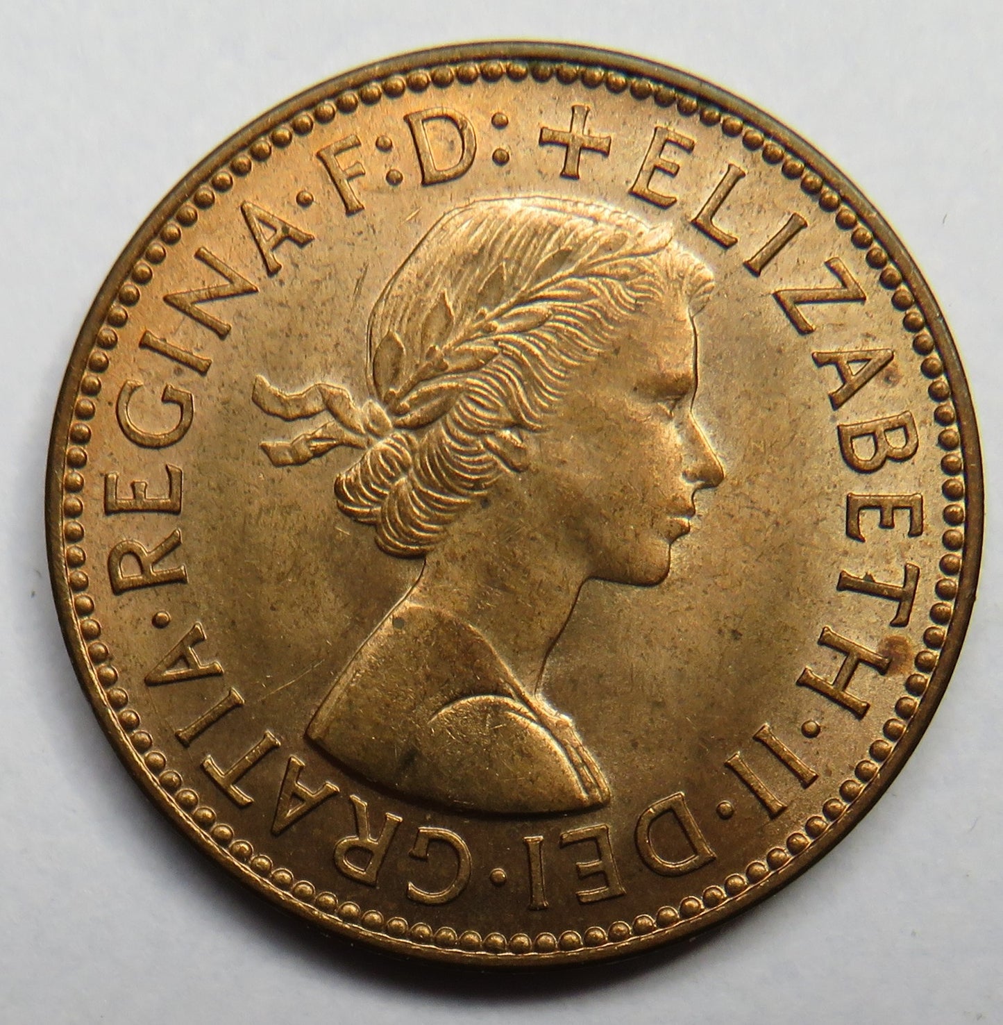 1958 Queen Elizabeth II Halfpenny Coin - Great Britain