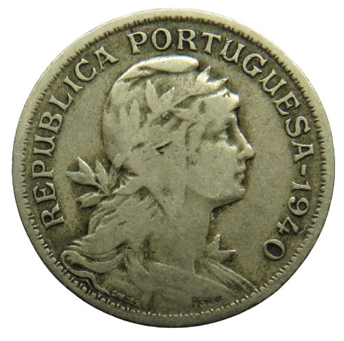 1940 Portugal 50 Centavos Coin