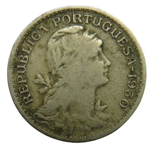 1930 Portugal 50 Centavos Coin