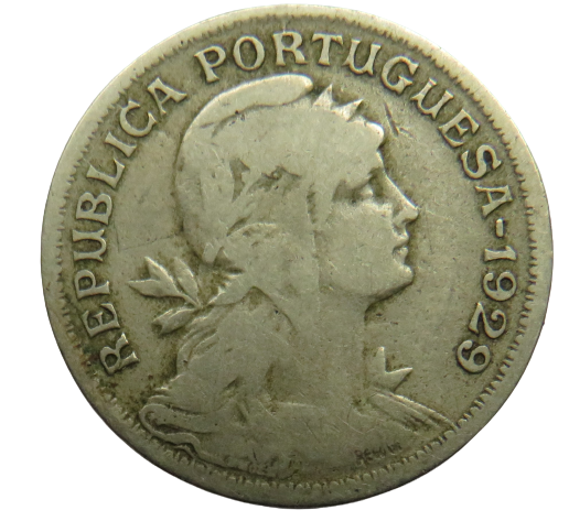 1929 Portugal 50 Centavos Coin