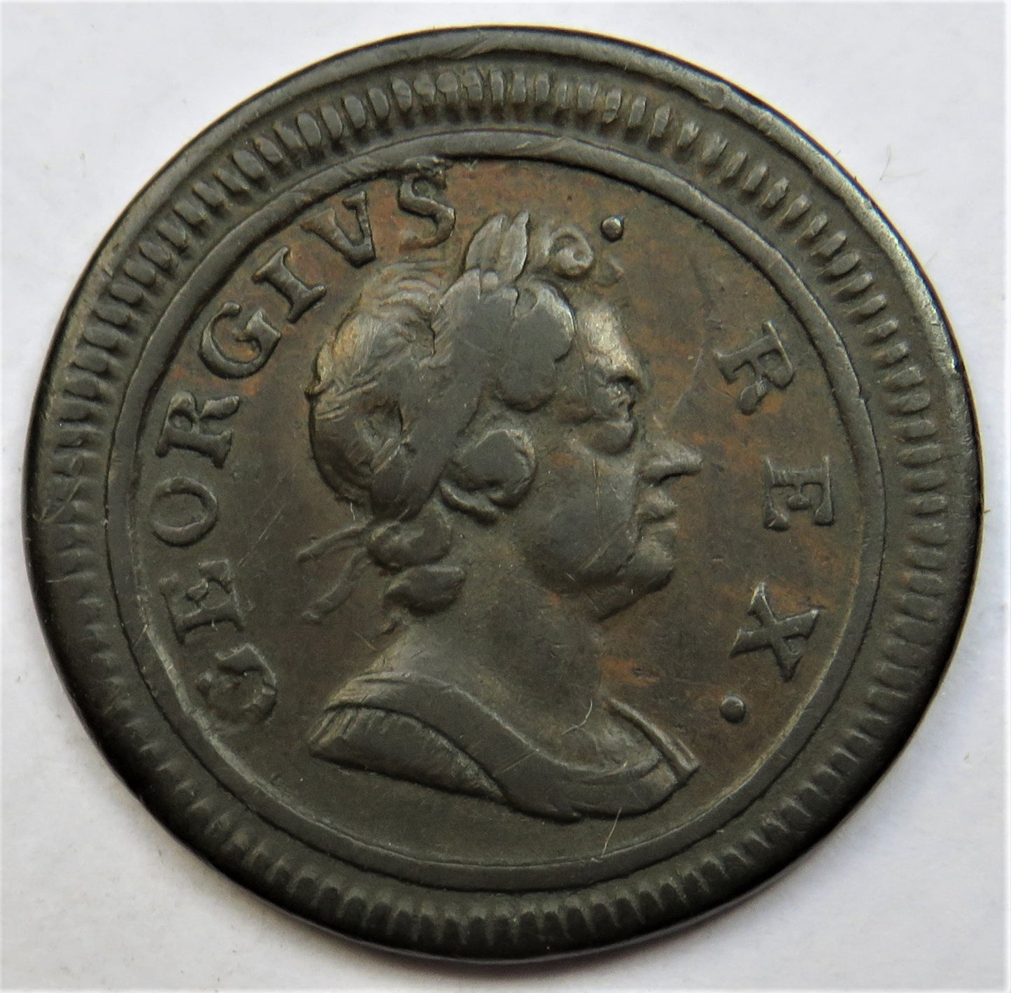1719 King George I Farthing Coin - Great Britain