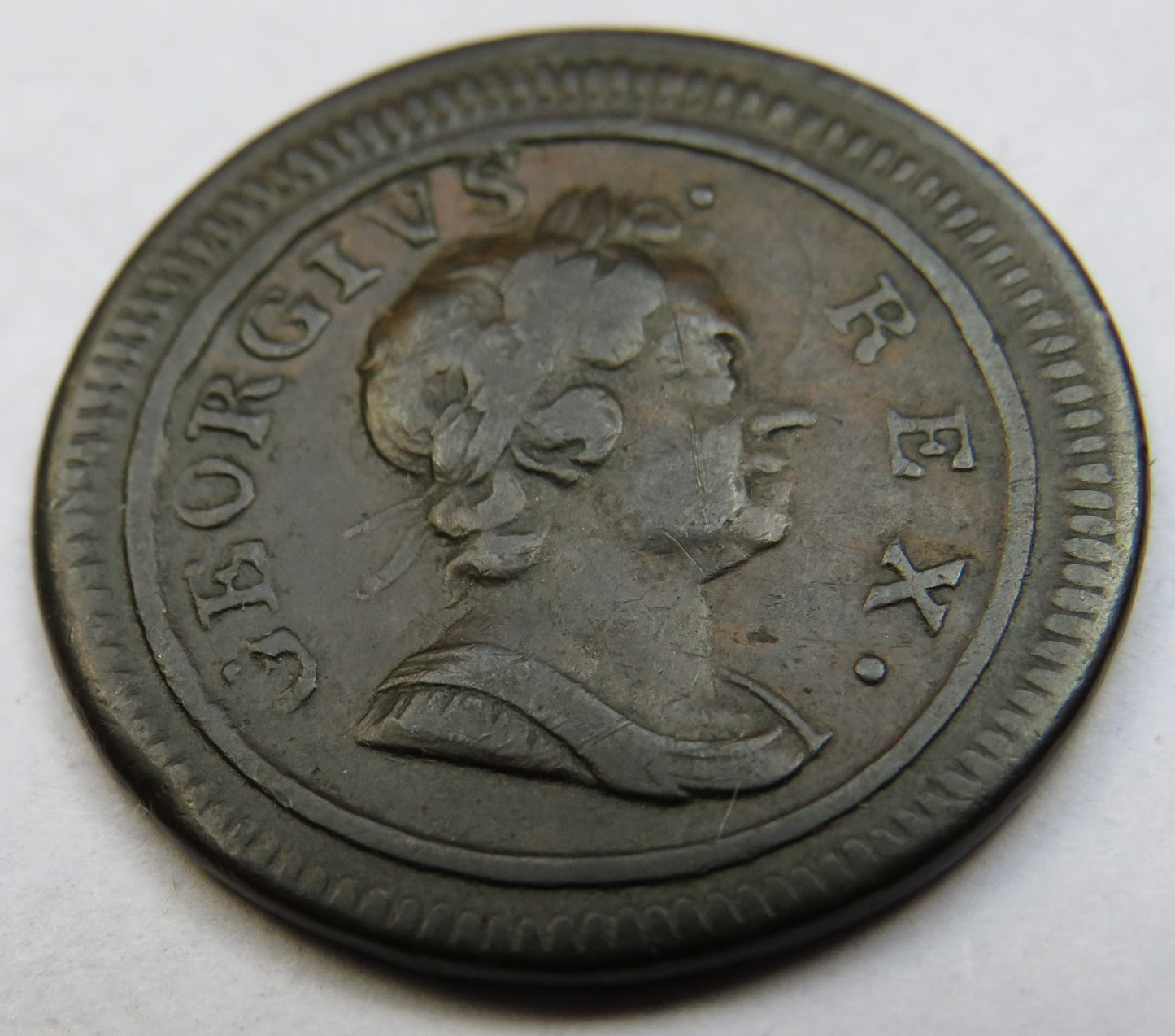 1719 King George I Farthing Coin - Great Britain