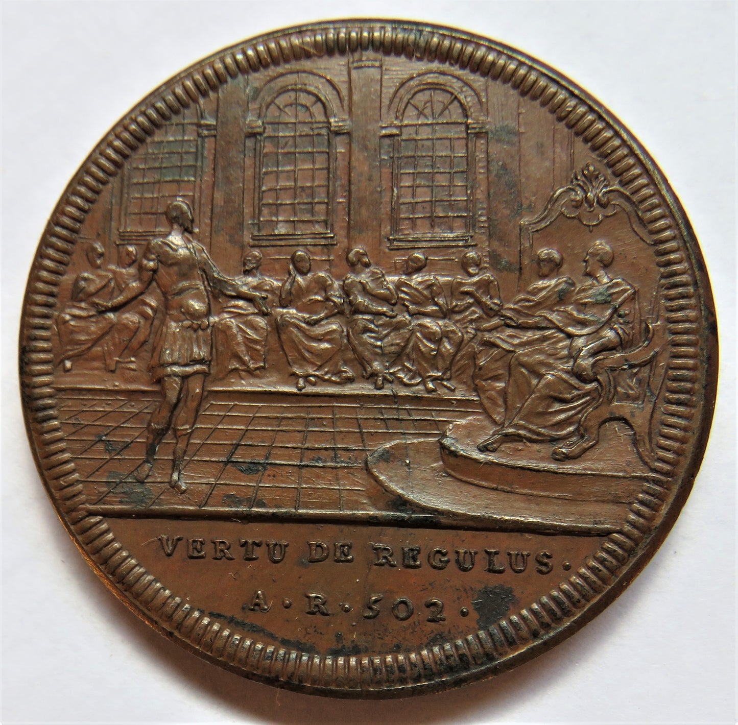 Antique Medal By J.Dassier - Vertu De Regulus A.R.502 Roman History