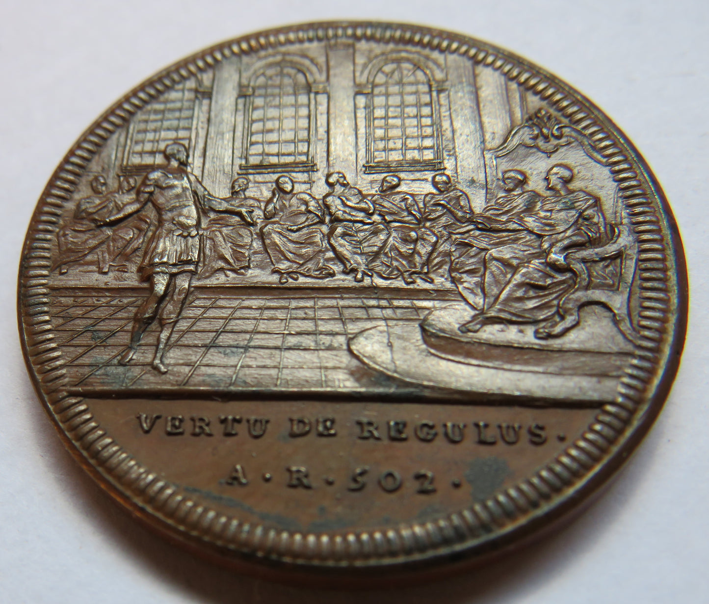Antique Medal By J.Dassier - Vertu De Regulus A.R.502 Roman History