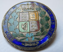 Load image into Gallery viewer, 1845 Queen Victoria Young Head Enamelled Silver Crown Coin / Brooch
