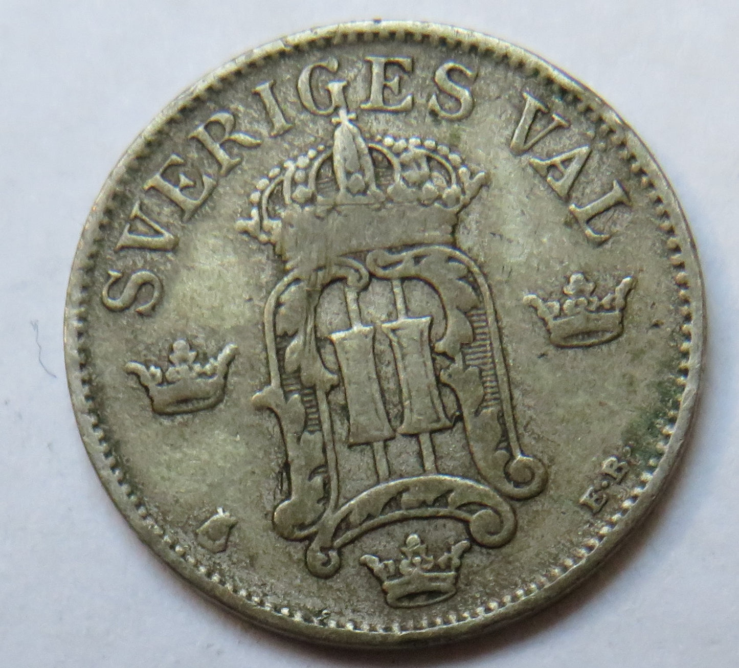 1907 Sweden Silver 10 Ore Coin
