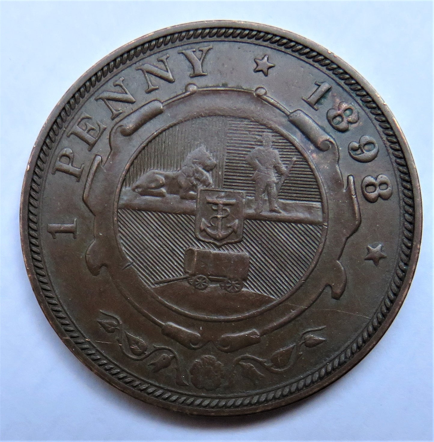 1898 South Africa One Penny Coin