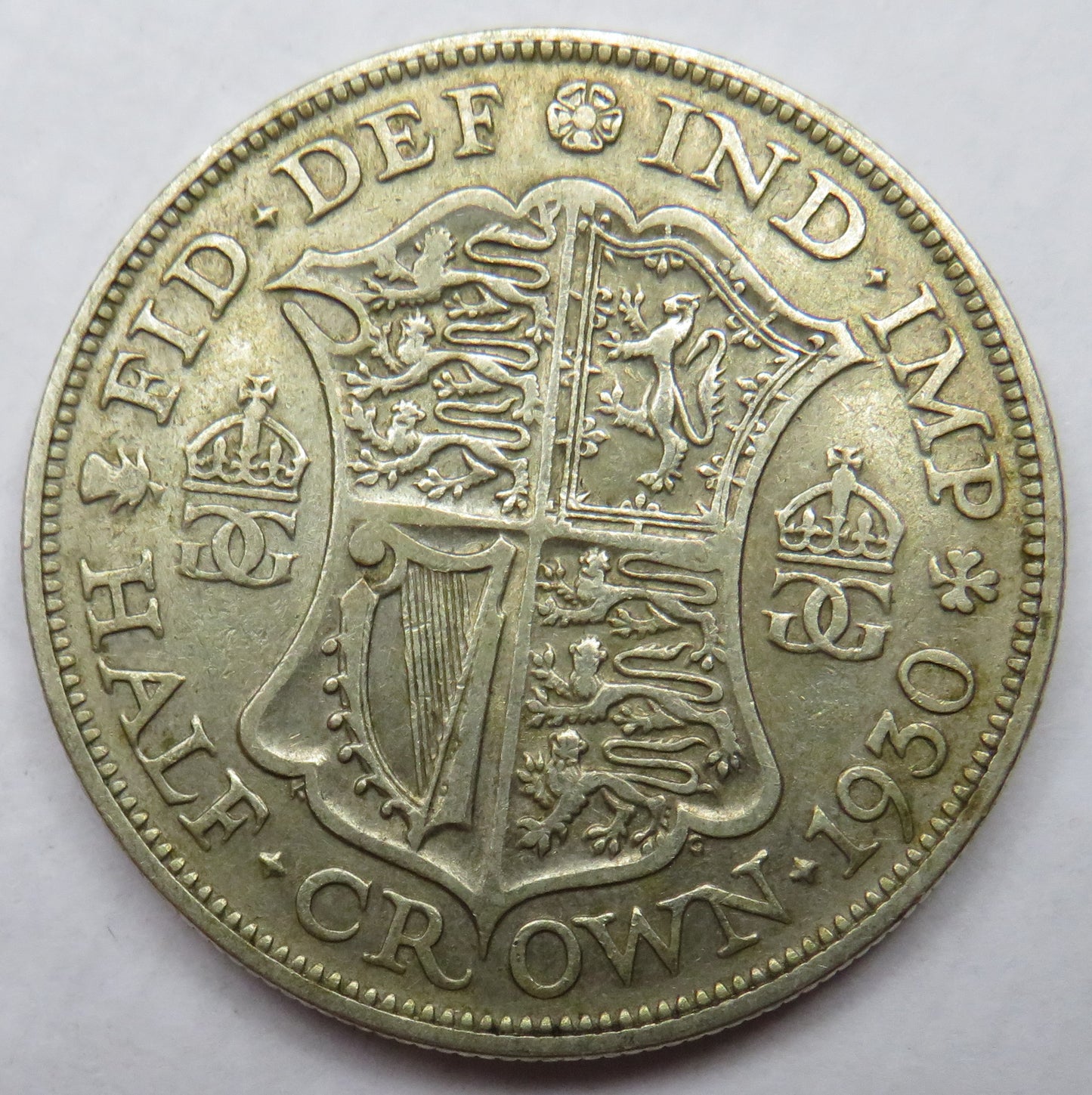 1930 King George V Silver Halfcrown Coin - Great Britain - Scarce Date