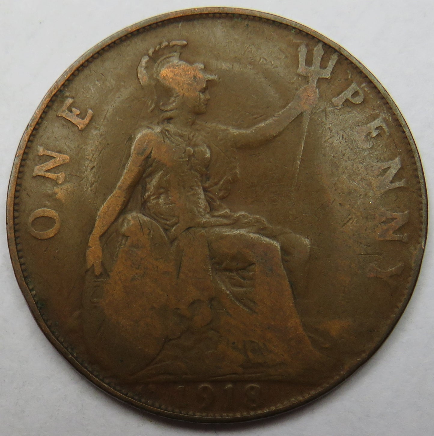 1918-KN King George V One Penny Coin - Great Britain
