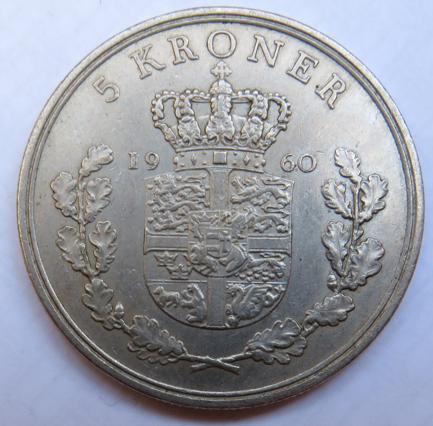 1960 Denmark 5 Kroner Coin