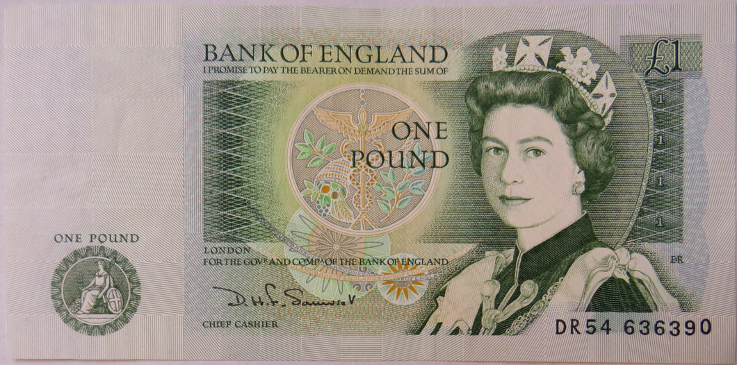 Bank of England £1 One Pound Banknote D.H.F. Somerset DR54