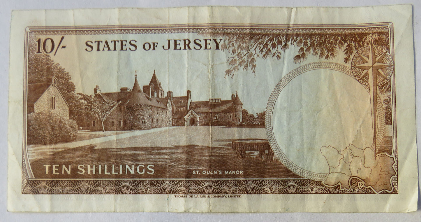 1963 The States Of Jersey Ten Shillings Banknote