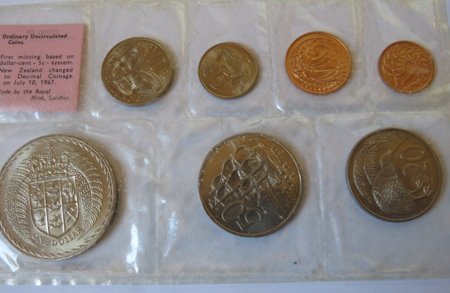 1967 New Zealand Decimal Type Coin Set
