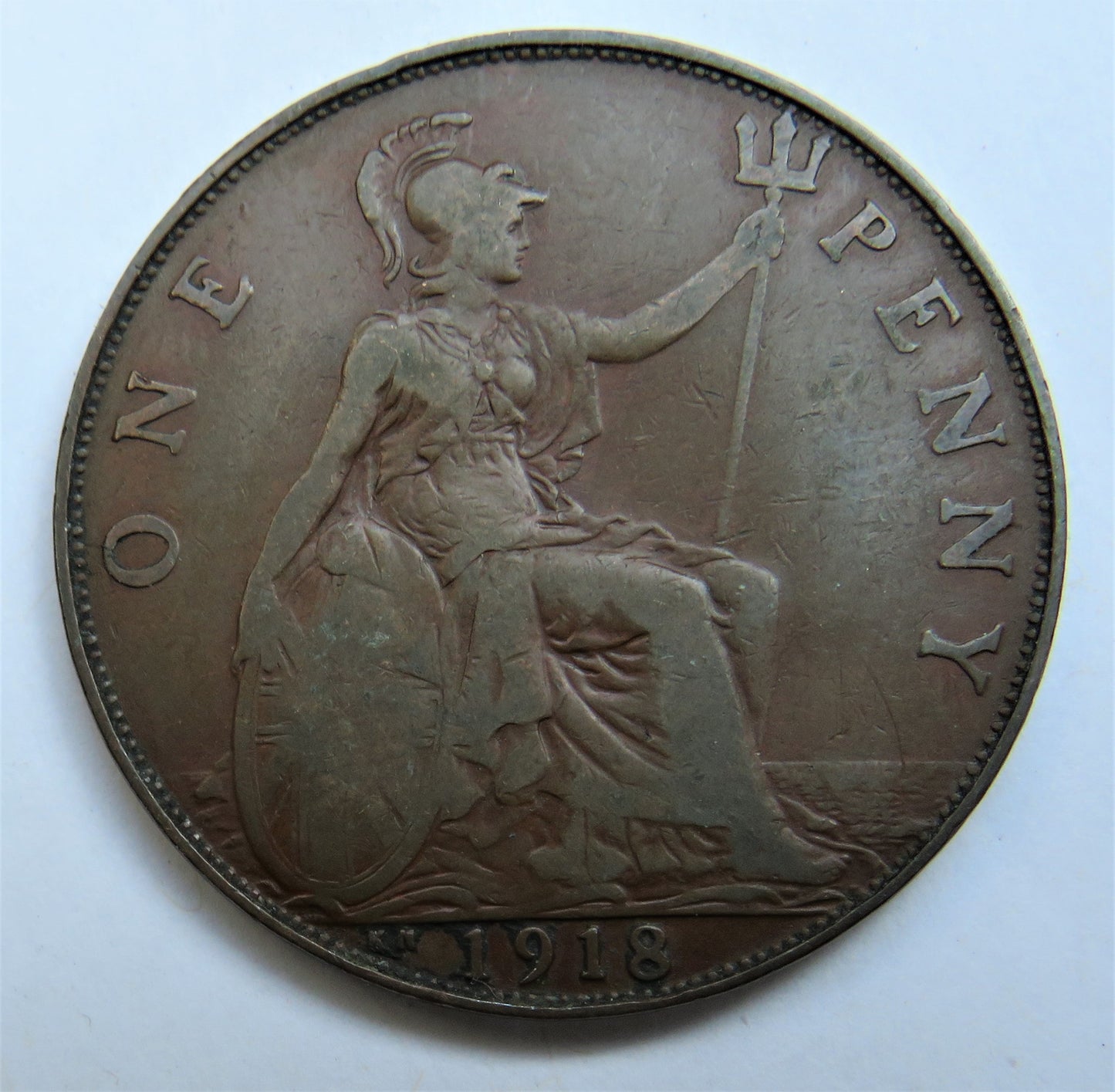 1918-KN King George V One Penny Coin