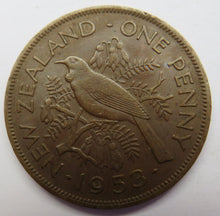 Load image into Gallery viewer, 1953 Queen Elizabeth II New Zealand One Penny Coin
