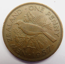 Load image into Gallery viewer, 1957 Queen Elizabeth II New Zealand One Penny Coin

