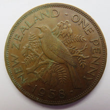 Load image into Gallery viewer, 1958 Queen Elizabeth II New Zealand One Penny Coin
