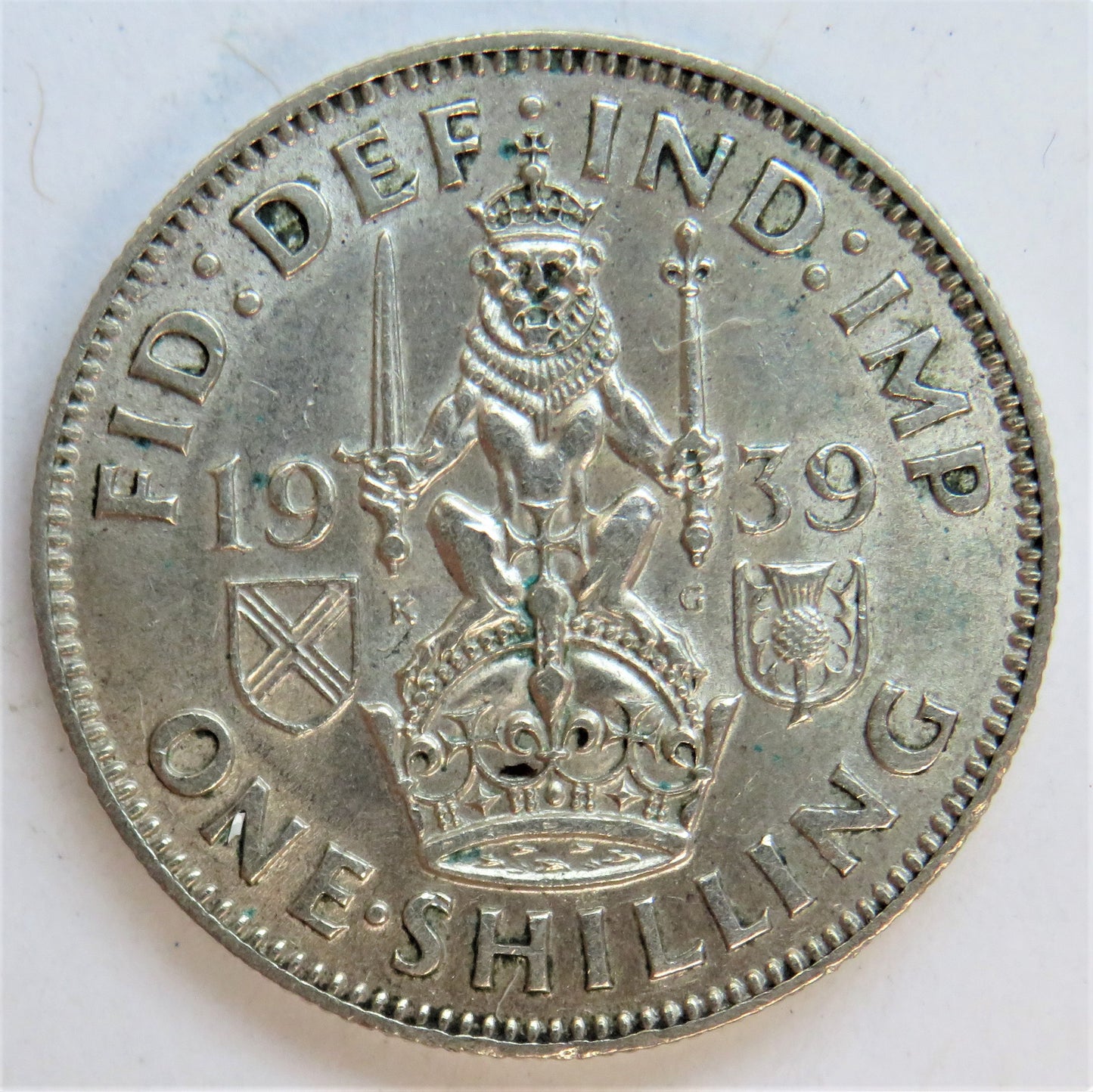 1939 King George VI One Shilling Coin (Scottish Reverse)