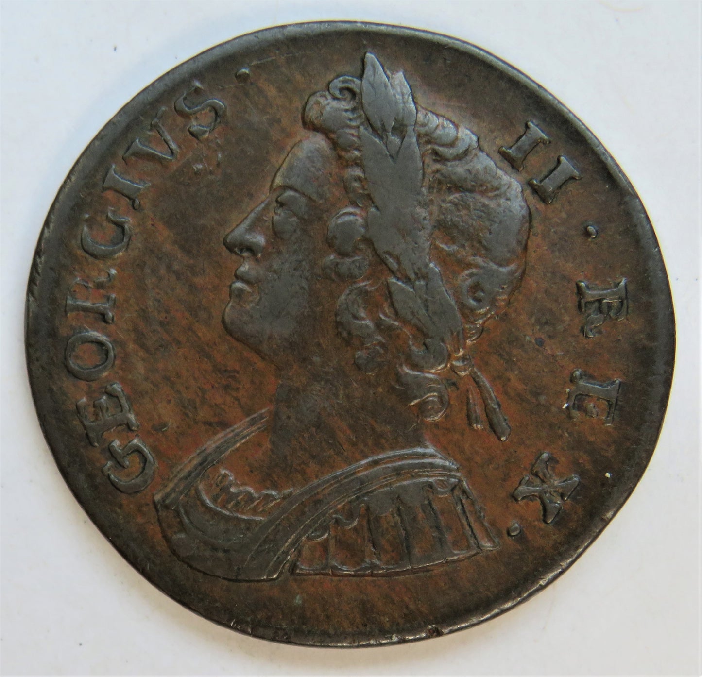1738 King George II Halfpenny Coin